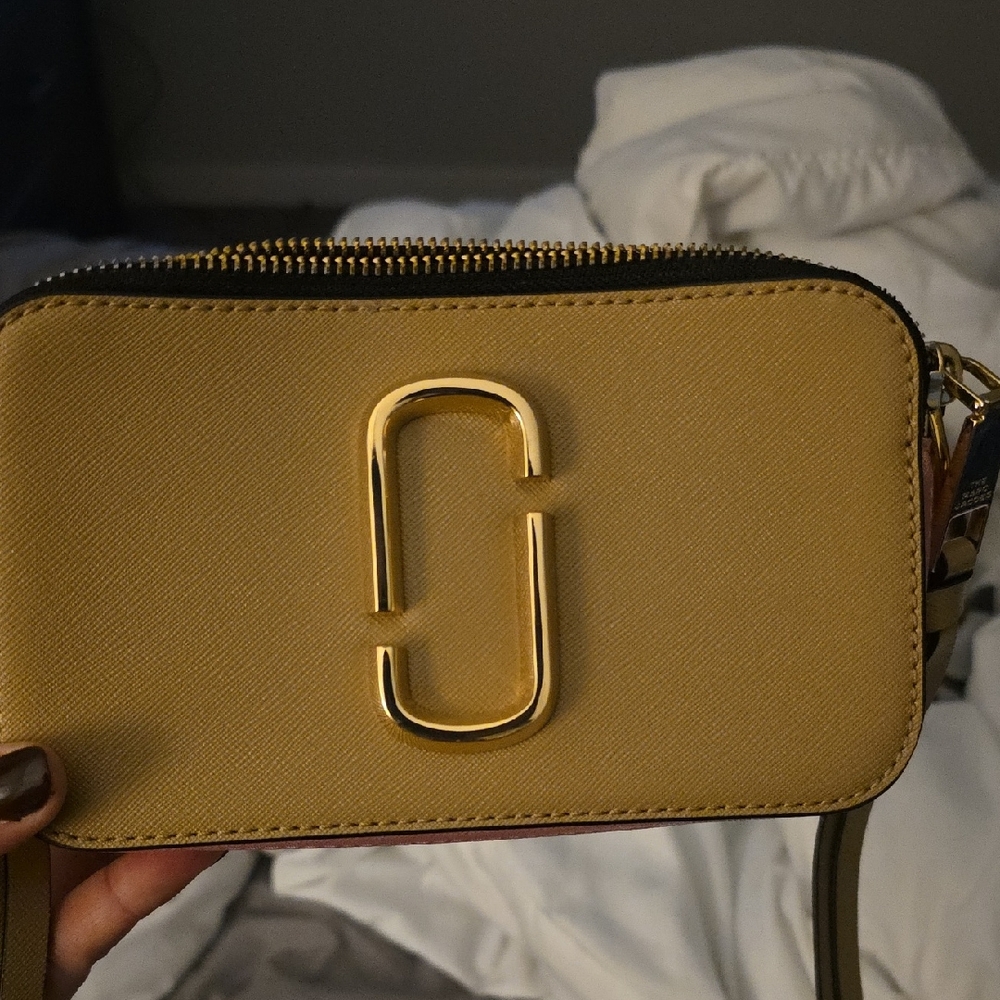 Marc Jacobs Yellow Crossbody Bag with Gold Hardware The Snapshot